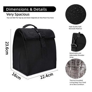 Prefect holiday gift!  Lunch bag Cooler tote waterproof  black